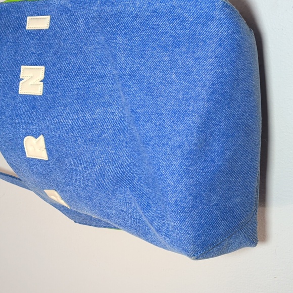 Marni Museo Small Denim Hobo Bag with Contrasting White Leather Logo - Picture 4 of 9